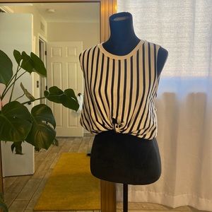 Zara striped front tie top